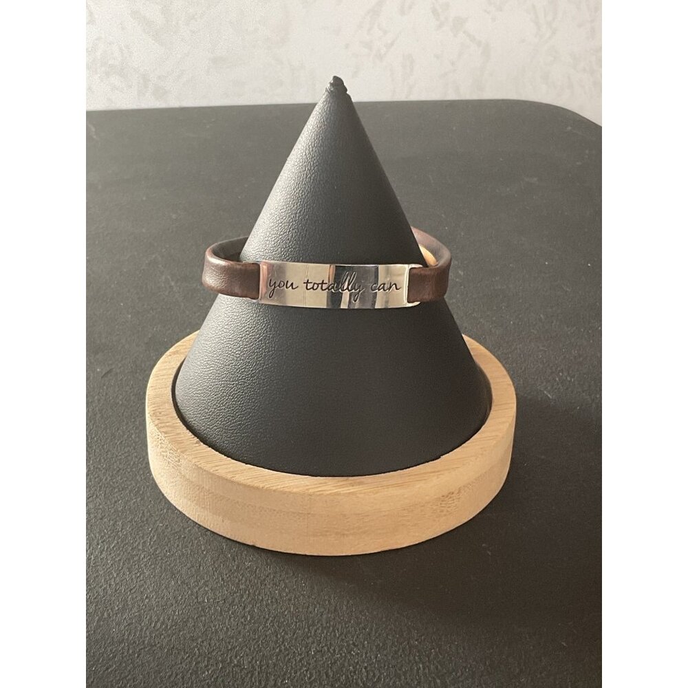 Inspirational Bracelet With "You Totally Can" Engraving & Heart Charm